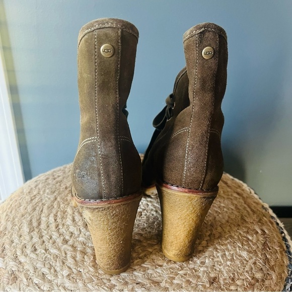 UGG Australia Calynda Olive Suede Ankle Boots - Picture 2 of 13